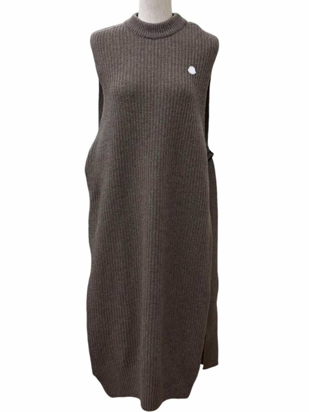 Moncler Genius 4 Hyke Abito Cashmere Wool Blend Rubber Logo Patch Knit Long